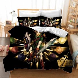 Parure De Lit Avec Housse De Couette Et Imprime Numérique 3d, Motif Dessin Anime The Legend Of Zelda, Pour Jeunes Filles Et Garcon S