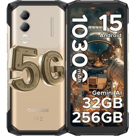 DOOGEE Blade 20 Turbo Incassable 5G Android 15 10300mAh 33W 32 Go + 256 Go / 2 To 50MP 6.6'' Triple Slot/IP68/NFC/GPS - Or