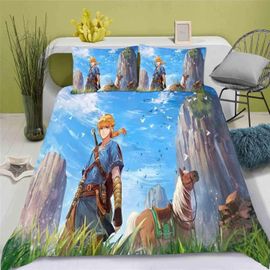 Parure De Lit Avec Housse De Couette Et Imprime Numérique 3d, Motif Dessin Anime The Legend Of Zelda, Pour Jeunes Filles Et Garcon S