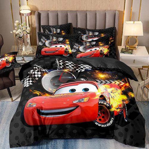 Parure De Lit Cars Lightning Mcqueen, Housse De Couette Et Taies D'oreiller Imprimees En 3d Pour Adolescents Garcon S, Housse De Couette Pour Enfants, Motifs Cars Rouges