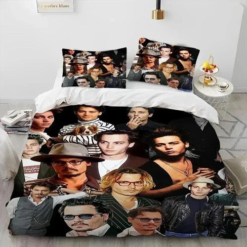 Parure De Lit De Luxe Imprimee En 3d Johnny Depp, Housse De Couette, Taie D'oreiller, King Size Et Queen Size Pour Enfants