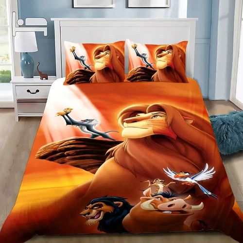 Housse De Couette Taie D'oreiller Parure De Lit Simba Roi Lion Adulte Garcon Fille Chambre Decoration Enfants Cadeau Simple Double Taille