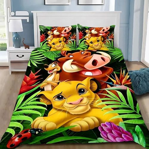 Housse De Couette Taie D'oreiller Parure De Lit Simba Roi Lion Adulte Garcon Fille Chambre Decoration Enfants Cadeau Simple Double Taille