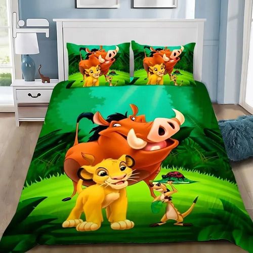 Housse De Couette Taie D'oreiller Parure De Lit Simba Roi Lion Adulte Garcon Fille Chambre Decoration Enfants Cadeau Simple Double Taille