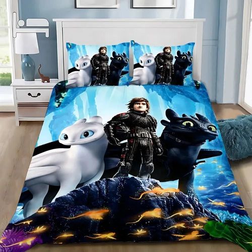 Housse De Couette Et Taie D'oreiller, Parure De Lit Humoristique Avec Motif T-Krokmou Pour Adulte, Garcon Et Fille, Decoration De Chambre, Cadeau Pour Enfant, Simple, Double, Grande Taille