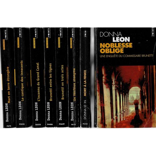 8 Enquêtes Du Commissaire Brunetti (En Poche) De Donna Leon - Mort En Terre Étrangère, Le Cantique Des Innocents, L'Inconnu Du Grand Canal, Brunetti Entre Les Lignes, Brunetti En Trois Actes, Un Véni