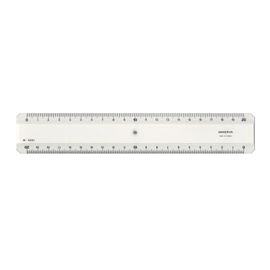 Minerva Règle Gaucher 20cm Double Biseaux Qualité Optique Transparent