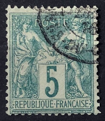 Sage 5c Vert (Type I = N Sous B) (N° 64) Obl À Tout Petit Prix - France Année 1876 - Brn83 - N33798