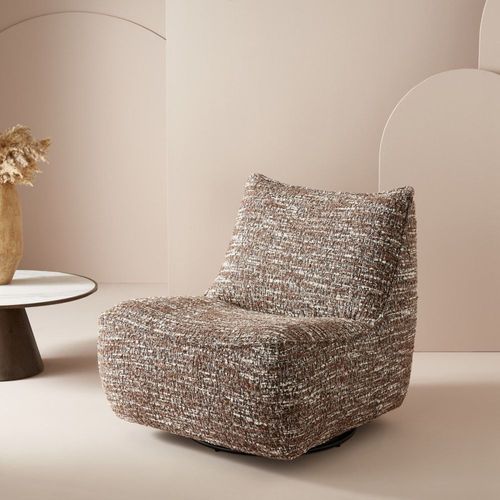 Fauteuil Pivotant En Tissu Marron