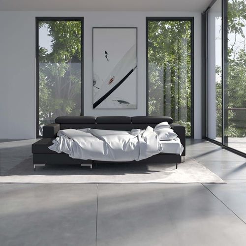 Canapé D'angle Gauche En Cuir Naturel Gris Ombré