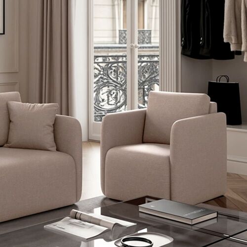 Fauteuil en polyester crème