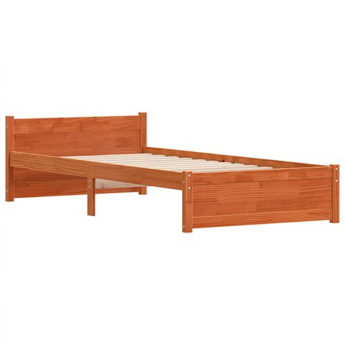 Vidaxl Cadre De Lit Marron Cire 100 X 200 Cm Bois Massif En Pin