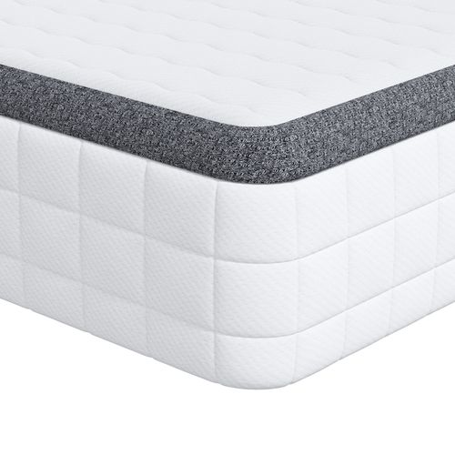 vidaXL Matelas Blanc, Gris 90 x 190 cm Tissu tricoté