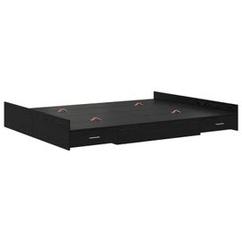Vidaxl Cadre De Lit Avec Rangement Avec Tiroir Chêne Noir 140 X 190 Cm