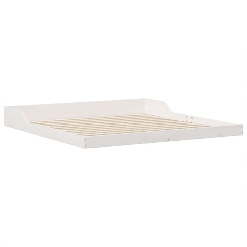 vidaXL Cadre de lit Blanc 200 x 210 cm Bois massif en pin