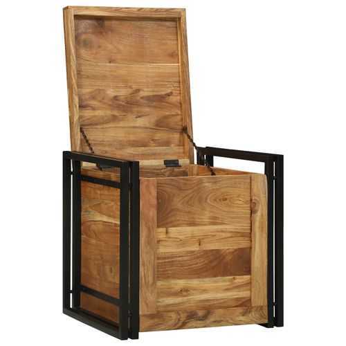 vidaXL Boîte de Rangement Marron 50 x 50 x 50 cm Bois d'acacia massif