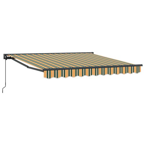 Vidaxl Auvent Rétractable Vert Et Jaune 350x250 Cm