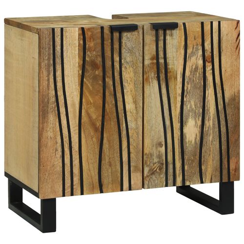 Vidaxl Meuble Sous Lavabo 62x33x58 Cm En Bois Massif De Manguier Et En Bois Reconstitué