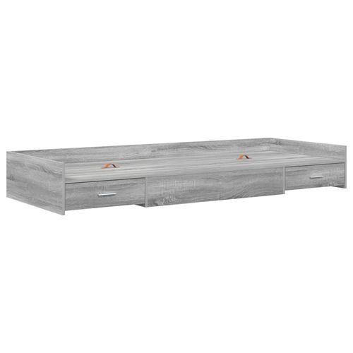 Cadre De Lit Avec Tiroir Avec Tête De Lit Avec Stockage Gris Sonoma 80 X 200 Cm