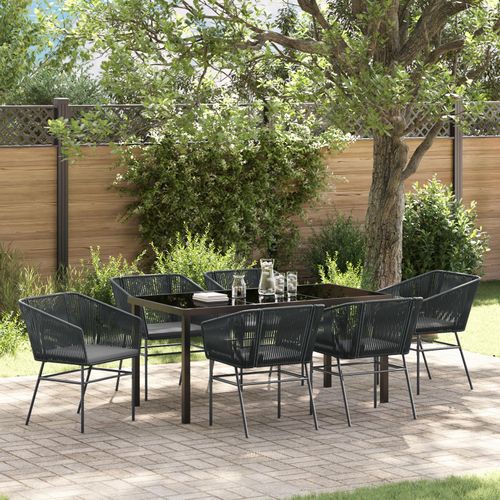Vidaxl Ensemble De Salle À Manger Pour Jardin 7 Pcs Noir Standard