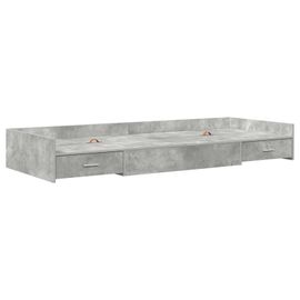 Cadre De Lit Avec Tiroir Avec Tête De Lit Avec Stockage Gris Béton 100 X 200 Cm