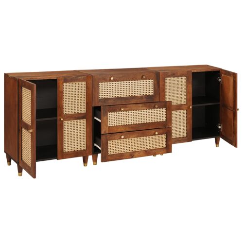 Buffets 3 pcs Marron 180 x 33 x 75 cm Bois de manguier massif