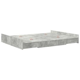 Vidaxl Cadre De Lit Avec Rangement Gris Béton 140 X 190 Cm Melamine