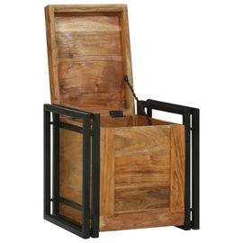 Vidaxl Coffres De Rangement 40 X 40 X 40 Cm Bois D'acacia Massif