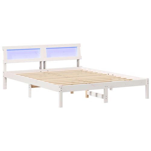 Vidaxl Cadre De Lit Blanc 140 X 200 Cm Bois De Pin Massif