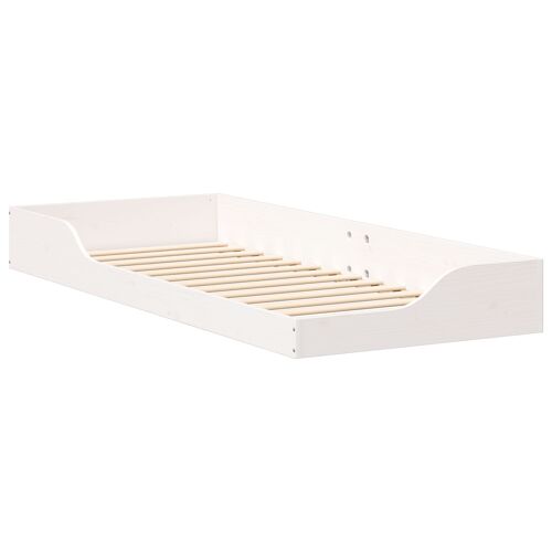 vidaXL Cadre de lit surélevé Blanc 80 x 220 cm Bois