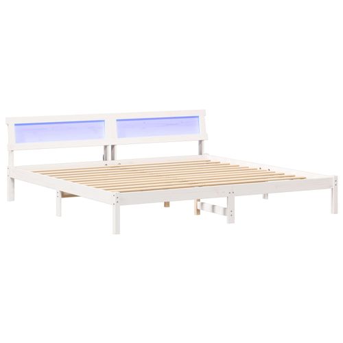 Vidaxl Cadre De Lit Blanc 180 X 200 Cm Bois De Pin Massif
