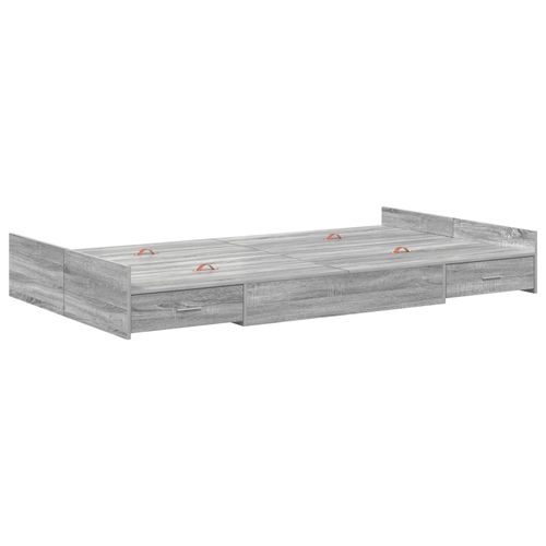 Vidaxl Cadre De Lit De Rangement Gris Sonoma Sonoma Gris 120 X 190 Cm