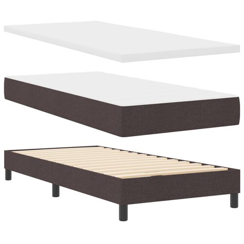 vidaXL Lit à ressorts Blanc et marron foncé