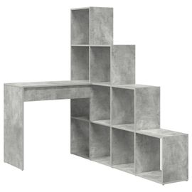 Vidaxl Bureau D'angle Avec Étagère Gris Béton 101.5 X 149.5 X 149.5 Cm