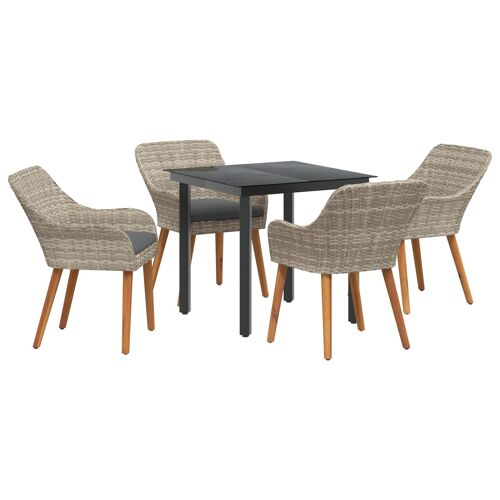 vidaXL Ensemble de salle à manger 5 pcs Gris clair et noir Moyen