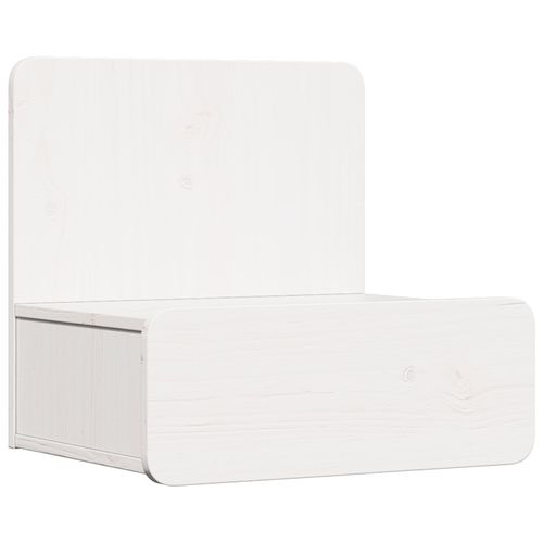 Vidaxl Table De Nuit Murale Blanc 44 X 32,5 X 40 Cm Bois De Pin Massif