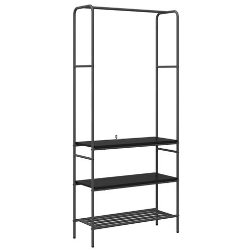 Vidaxl Portant À Vêtements Avec Étagères Chêne Noir 77 X 30 X 171 Cm