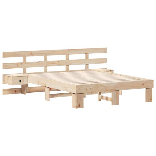 Vidaxl Cadre De Lit Avec Tiroir Marron 120 X 190 Cm Bois Massif En Pin