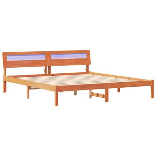 Vidaxl Cadre De Lit Marron 200 X 200 Cm Bois Massif