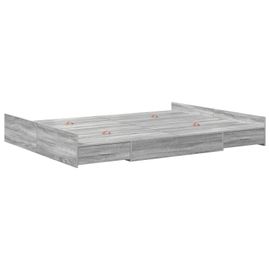 Vidaxl Cadre De Lit Avec Rangement Sonoma Gris 140 X 190 Cm