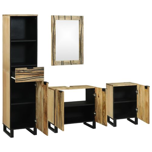 Vidaxl Ensemble De Mobilier De Salle De Bain 4 Pcs Marron Large