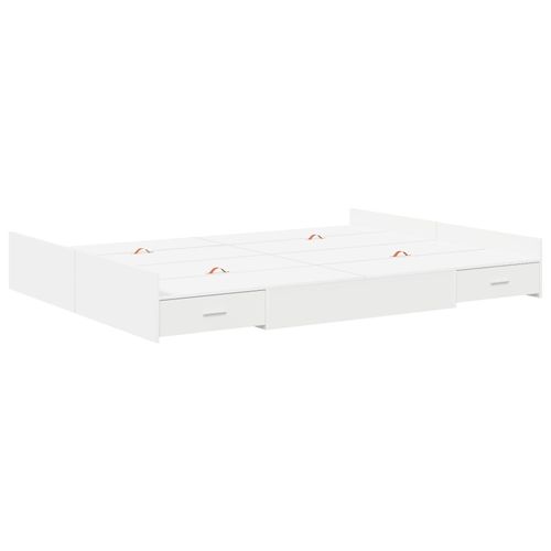 Vidaxl Cadre De Lit Avec Rangement Avec Tiroir Avec Tête De Lit Avec Stockage Blanc 140 X 200 Cm