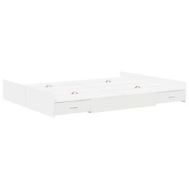Vidaxl Cadre De Lit Avec Rangement Avec Tiroir Avec Tête De Lit Avec Stockage Blanc 140 X 190 Cm