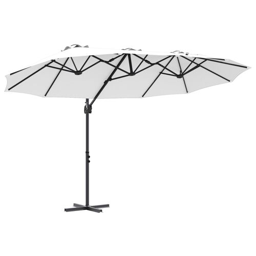 Vidaxl Parasol Cantilever De Jardin Couleur Sable 372 X 198 X 253 Cm