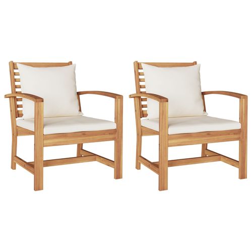 Vidaxl Chaises De Jardin 2 Pcs Marron 60 X 65 X 76.5 Cm