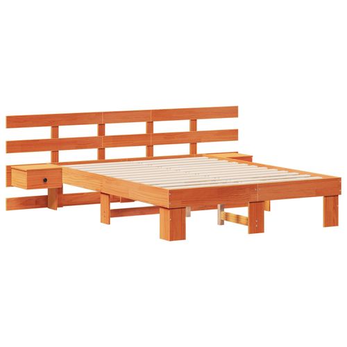 Vidaxl Cadre De Lit Avec Tiroir Marron 140 X 190 Cm
