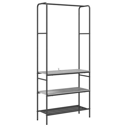 Vidaxl Portant À Vêtements Avec Étagères Sonoma Gris 77 X 30 X 171 Cm