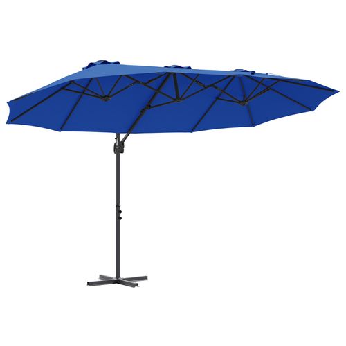 Vidaxl Parasol Cantilever De Jardin Bleu Azur 372 X 198 X 253 Cm
