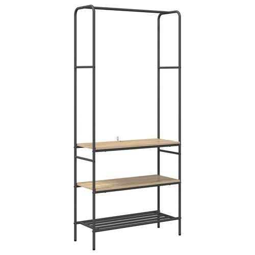 Vidaxl Portant À Vêtements Avec Étagères Chêne Sonoma 77 X 30 X 171 Cm