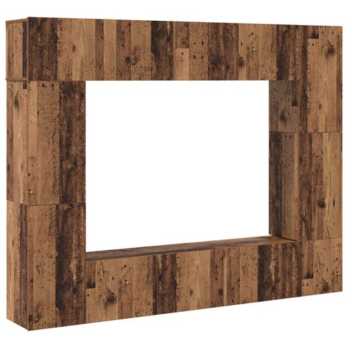 Vidaxl Ensemble Meuble Tv 8 Pcs Bois Ancien 80 X 30 X 30 Cm